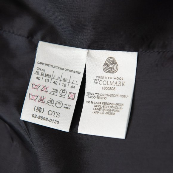 Max Mara Wool Blazer 100% Virgin Wool 3 Button Black White Navy Blue Size 10 - Picture 6 of 10